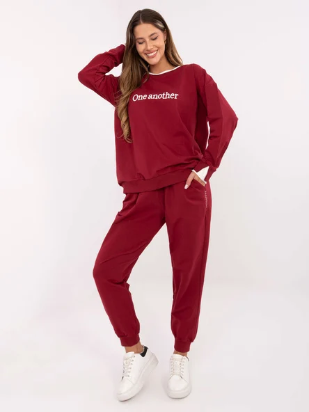 Compleu Dama Maneca lunga, Mansete elastice, RELEVANCE, Bordo Casual