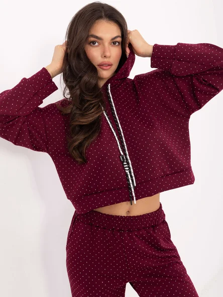 Compleu Dama Maneca lunga, Elegant, RUE PARIS, Bordo Casual