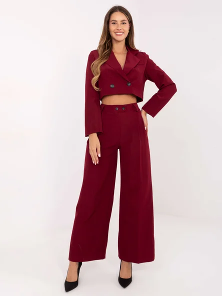 Compleu Dama Maneca lunga, Larga, RUE PARIS, Bordo