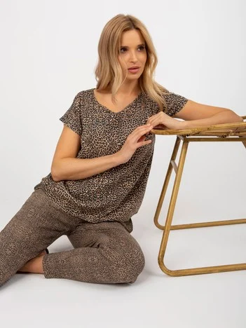Bluza Dama Mini, Animal print, Sublevel, Maro Casual Marimi Mari