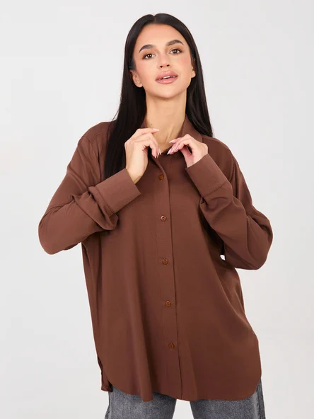 Camasa Dama Maneca lunga, Guler inalt, LAKERTA, Maro Eleganta Office