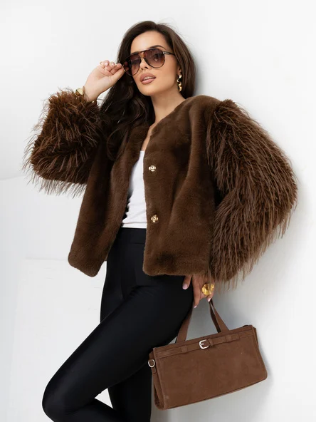 Jacheta Dama Elegant, Decolteu rotund, VASTON FASSTION, Maro Eleganta Office Marimi Mari