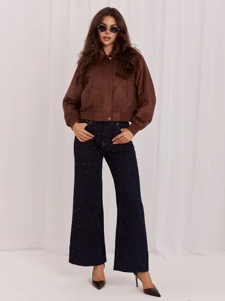 Jacheta Dama Guler inalt, Poliester, ITALY MODA, Maro Eleganta Office