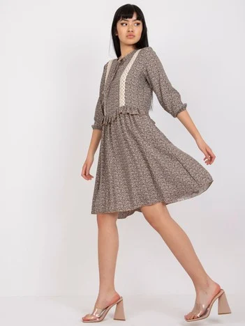 Rochie Dama Maneca 3/4, Imprimat, RUE PARIS, Maro Eleganta Office