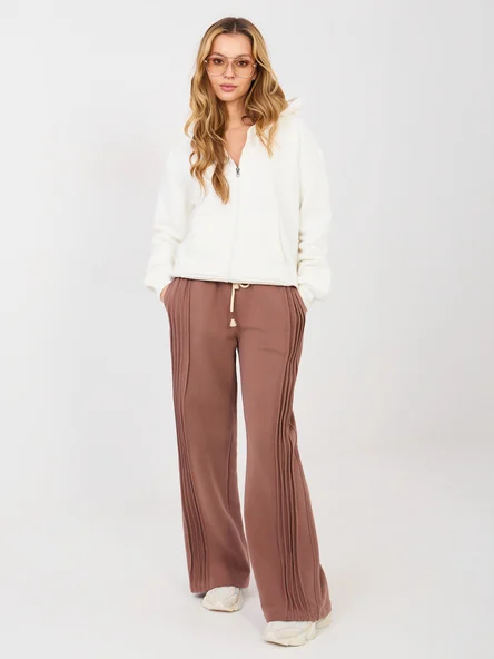 Pantaloni Trening Dama Larga, Guler inalt, NATURAL SIDE, Maro Casual