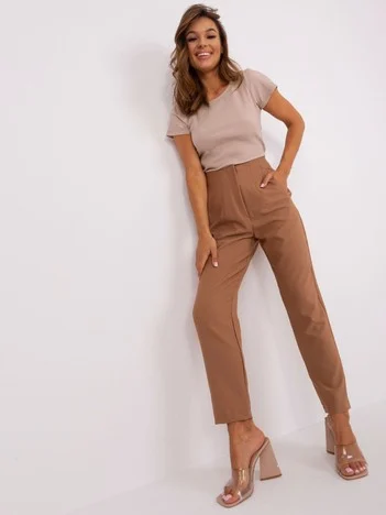 Pantaloni Dama Elegant, Guler inalt, Och Bella, Maro Eleganta Office