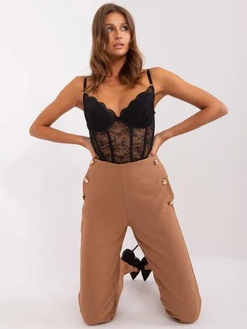 Pantaloni Dama Elegant, Guler inalt, Och Bella, Maro de Petrecere