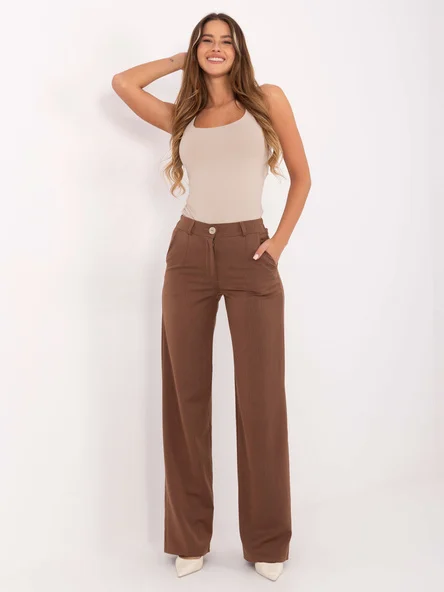 Pantaloni Dama Elegant, Guler inalt, LAKERTA, Maro Eleganta Office