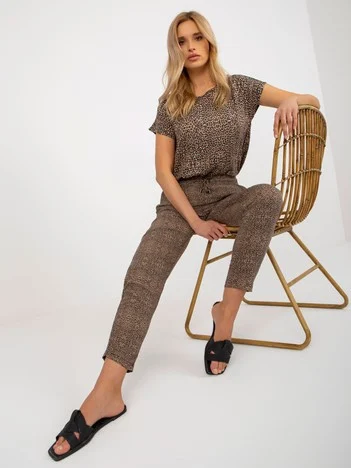 Pantaloni Dama Animal print, Dreapta, Sublevel, Maro Casual Marimi Mari