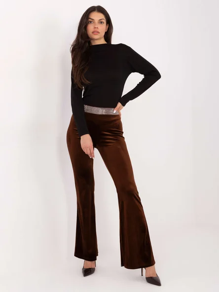 Pantaloni Dama Lejera, Guler inalt, ITALY MODA, Maro de Petrecere
