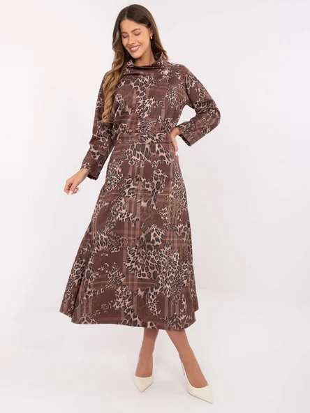 Fusta Dama Midi, Carouri, ITALY MODA, Bej Eleganta Office