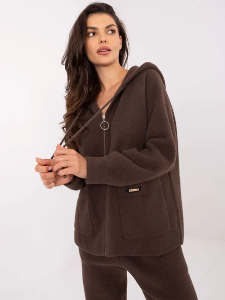 Compleu Dama Maneca lunga, Mansete elastice, Fashion Hunters, Maro Casual