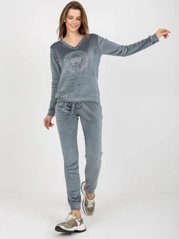 Compleu Dama Maneca lunga, Mansete elastice, RELEVANCE, Albastru Casual