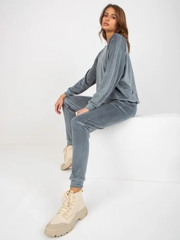 Compleu Dama Maneca lunga, Mansete elastice, RELEVANCE, Albastru Casual