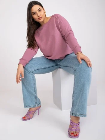 Hanorac Dama Mini, Decolteu barcuta, BASIC FEEL GOOD, Roz Casual Marimi Mari