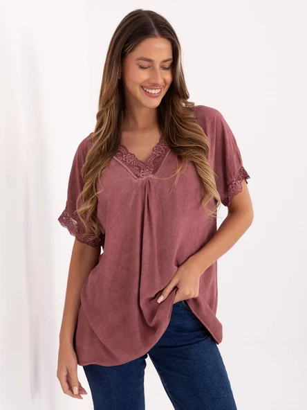 Bluza Dama Mini, Dantela, ITALY MODA, Roz Casual
