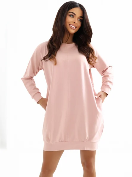 Rochie Dama Maxi, Oversize, BASIC FEEL GOOD, Roz Casual