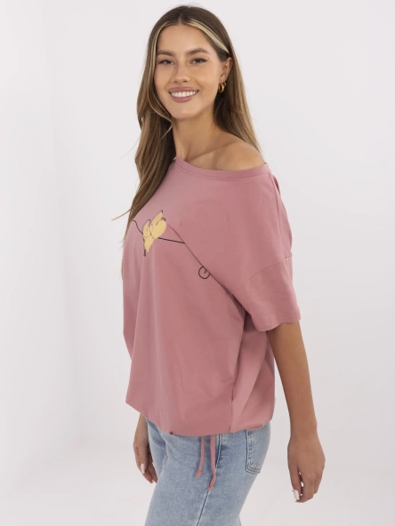 Tricou Dama Mini, Imprimat, Calimera, Roz Casual