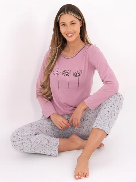 Pijama Dama Maneca lunga, Dreapta, Forever Pink, Roz Marimi Mari