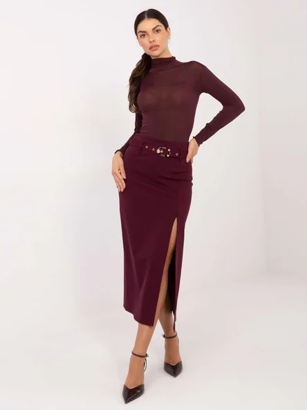 Fusta Dama Midi, Elegant, RUE PARIS, Bordo de Petrecere