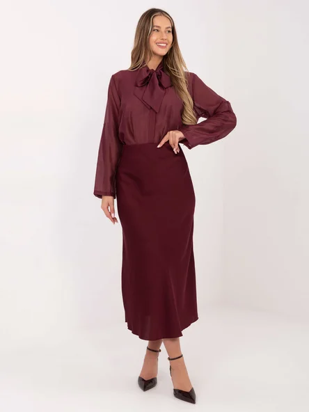 Camasa Dama Maneca lunga, Elegant, RED LINE, Bordo Eleganta Office