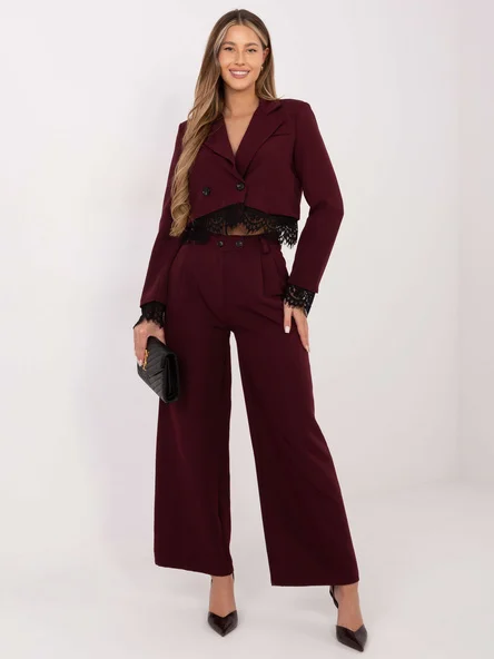 Pantaloni Dama Lunga, Elegant, RUE PARIS, Bordo Eleganta Office