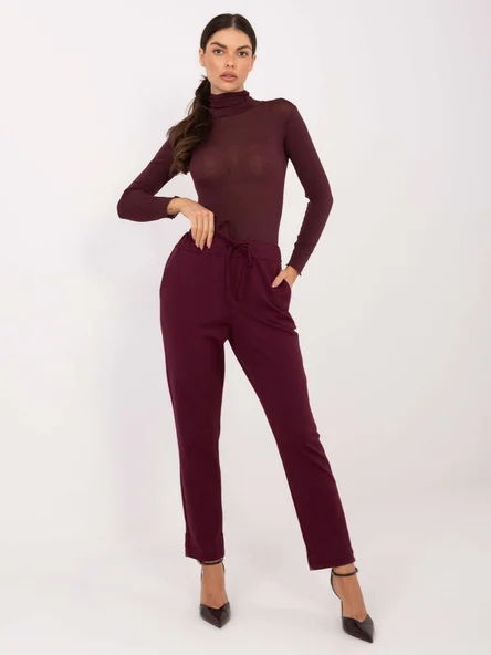 Pantaloni Dama 7/8, Conica, Adela, Bordo Casual