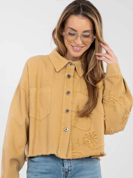 Jacheta Dama Mini, Floral, RUE PARIS, Camel de Vara