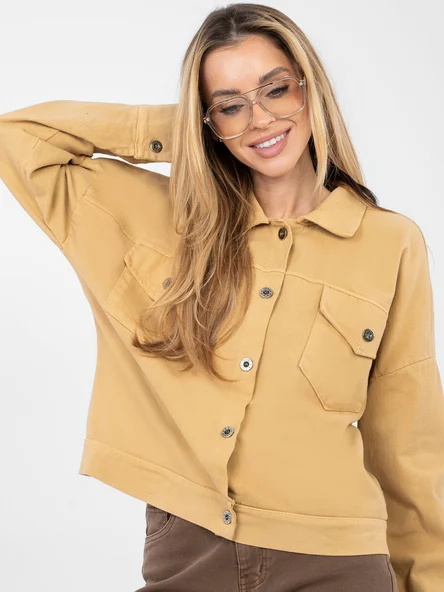 Jacheta Dama Maneca lunga, Guler inalt, RUE PARIS, Camel de Vara