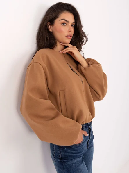 Jacheta Dama Mini, Guler inalt, RUE PARIS, Camel de Vara