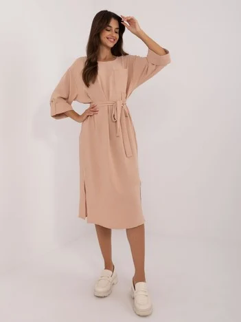 Rochie Dama Midi, Rochie dreapta, LAKERTA, Camel Eleganta Office