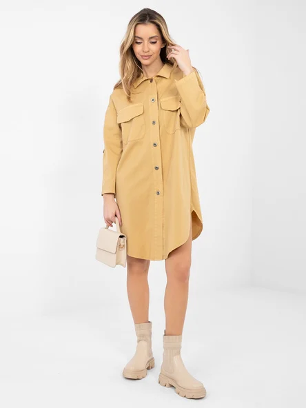 Rochie Dama Maxi, Oversize, RUE PARIS, Camel