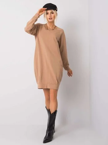 Rochie Dama Maxi, Oversize, BASIC FEEL GOOD, Camel Casual