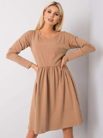 Rochie Dama Maxi, Lejera, RUE PARIS, Camel Eleganta Office