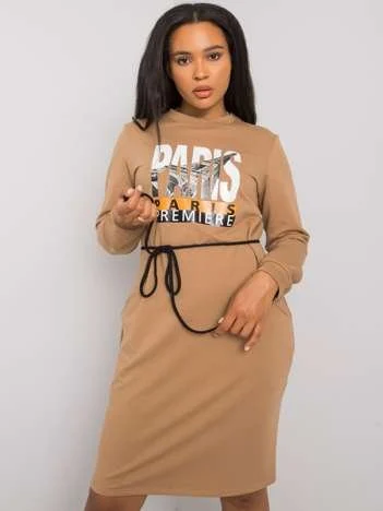 Rochie Dama Mini, Imprimat, LAKERTA, Camel Casual