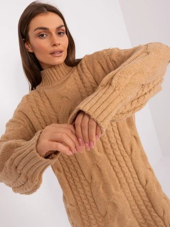 Pulover Dama Maxi, Oversize, Wool Fashion Italia, Camel