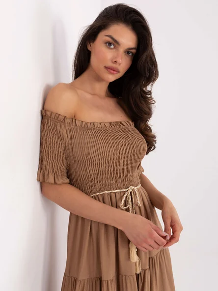 Rochie Dama Midi, Lejera, ITALY MODA, Camel de Vara