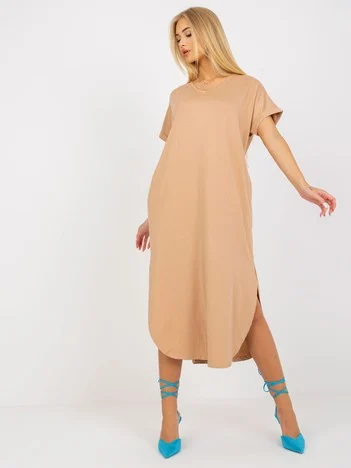 Rochie Dama Midi, Rochie dreapta, Och Bella, Camel de Vara