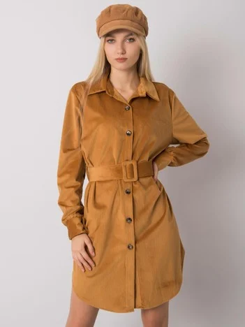 Rochie Dama Maxi, Rochie dreapta, ITALY MODA, Camel Casual