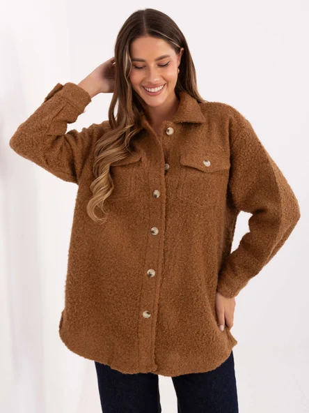 Jacheta Dama Maneca lunga, Guler inalt, Jasmine, Camel Casual