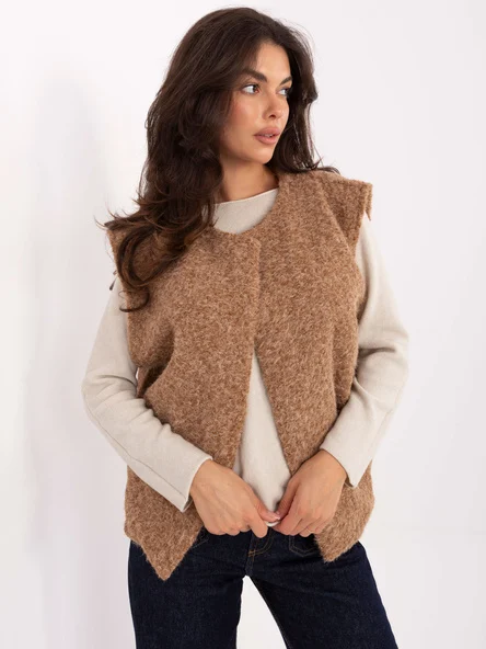 Vesta Dama Fara maneci, Imprimat, RUE PARIS, Camel Casual
