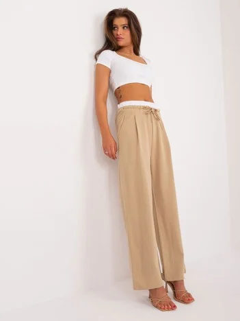 Pantaloni Dama Dungi, Elegant, ITALY MODA, Camel de Petrecere