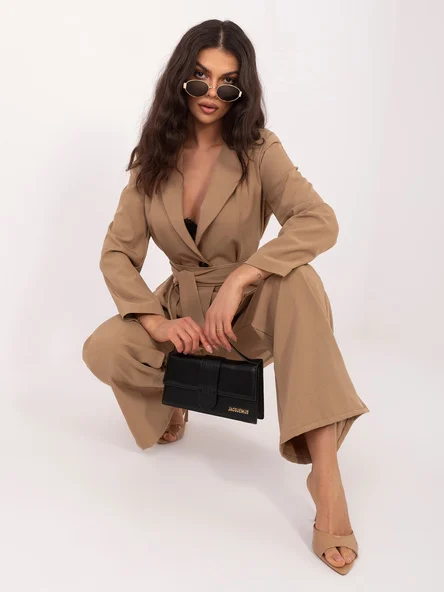 Compleu Dama Maneca lunga, Elegant, ITALY MODA, Camel de Petrecere