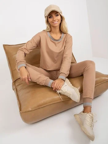 Compleu Dama Maneca lunga, Mansete elastice, RELEVANCE, Camel Casual