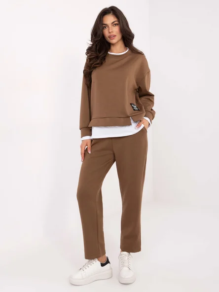 Compleu Dama Maneca lunga, Dreapta, RUE PARIS, Camel Casual