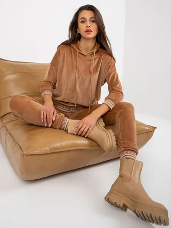Compleu Dama Maneca 3/4, Mansete elastice, RELEVANCE, Camel Casual