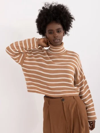 Pulover Dama Mini, Dungi, BADU, Camel Eleganta Office