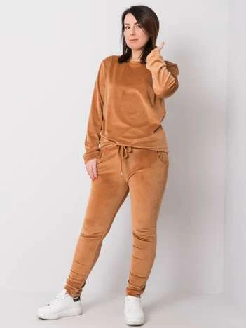 Compleu Dama Maneca lunga, Decolteu rotund, RELEVANCE, Camel Marimi Mari