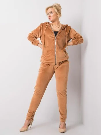 Compleu Dama Maneca lunga, Decolteu rotund, RELEVANCE, Camel Marimi Mari