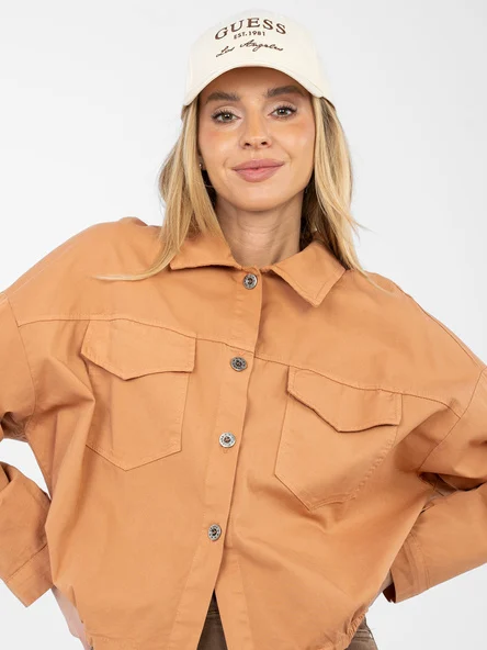 Camasa Dama Mini, Guler inalt, RUE PARIS, Portocaliu Casual